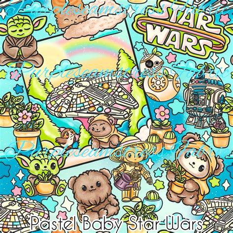 Pastel Baby Star Wars Purpleseamstress Fabric