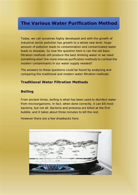 The various water purification method by Rhythm Vyas - Issuu