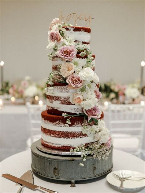 26 Semi Naked Wedding Cakes That Are Light On Frosting