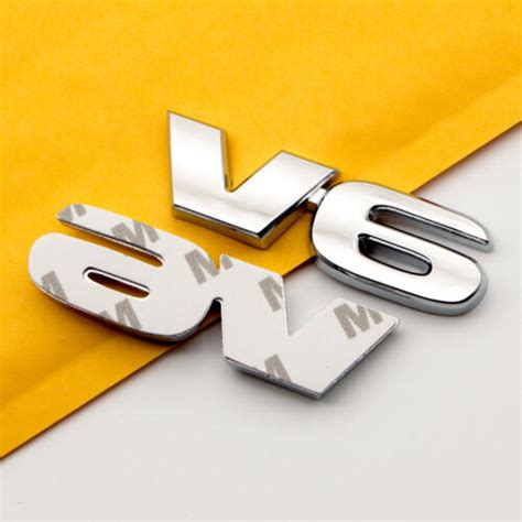 Pcs Metal V Emblem Chrome Sports Engine Car Badge Turbo Racing