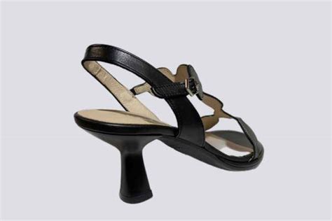 Wonders High Heel Cm Ruffled Sandal Black Alberto Piazza Shoes