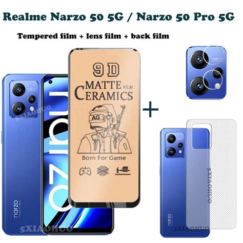 3in1 Realme Narzo 50 Pro 5G Ceramic Tempered Glass Realme Narzo 50A