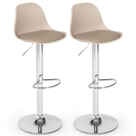Kit Banqueta Alta Leda Estofada Base Girat Ria E Regulagem De Altura Nude Camicado