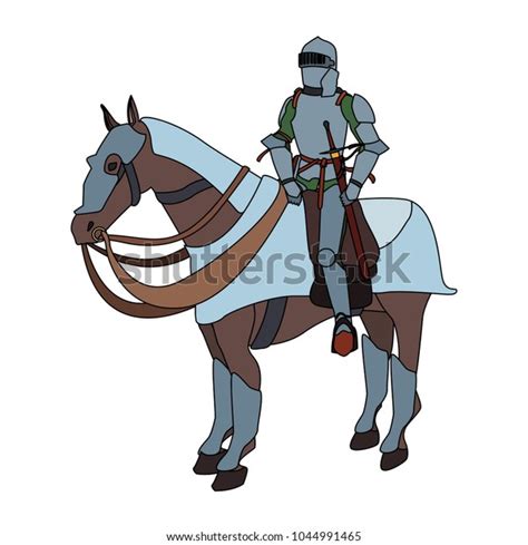 Medieval Warrior On Horse Stock Vector (Royalty Free) 1044991465 ...