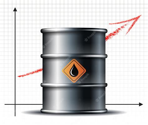 Premium Vector | Oil barrel price rises chart and black metal oil ...