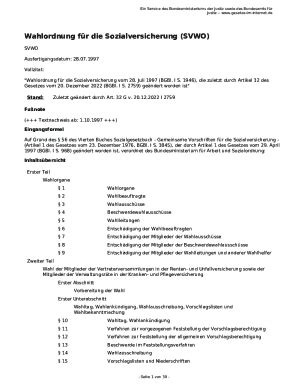 Ausfüllbar Online Wahlordnung fr Sozialversicherung SVWO Fax