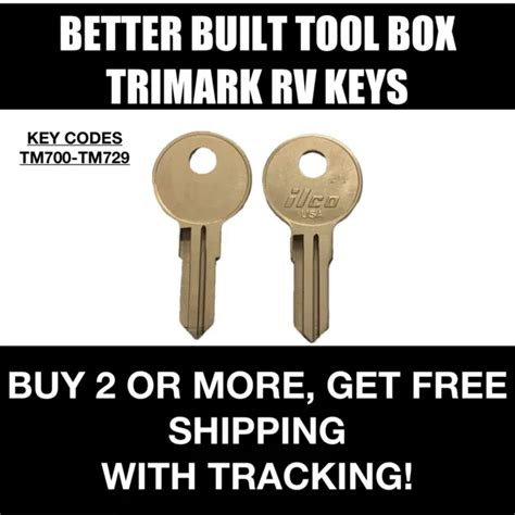 2 Better Built Toolbox Keys Cut To Code Replacement For Key Codes Tm700