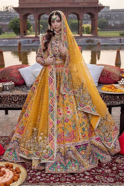 Designer Bridal Mustard Yellow Lehenga Choli BN1034 Pakistani Bridal