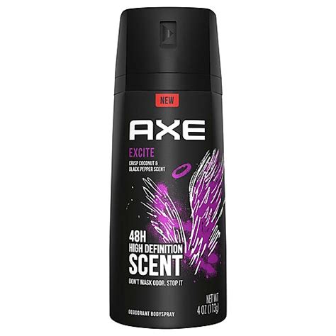 Axe 48h High Definition Scent Excite Deodorant Bodyspray 4 Oz Mens