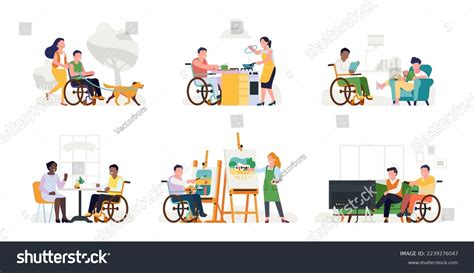 People Disabilities Do Everyday Things Equal Stock Vector Royalty Free