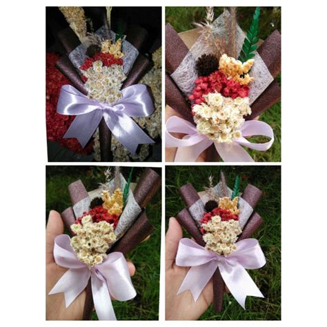 Jual Mini Buket Bunga Kering Buket Mini Edelweiss Ukuran X Cm