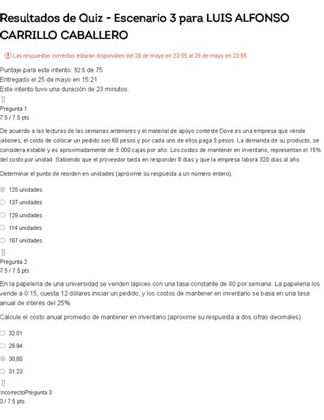 QUIZ Modelo TOMA DE Desiciones Intento 1 Resultados De Quiz