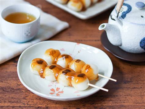 Mitarashi Dango (Japanese Rice Dumplings with Sweet Soy Glaze) - Umami Pot