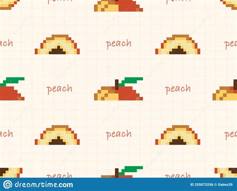 Peach Pixel Art 8 Bit Style Game Item Royalty Free Illustration