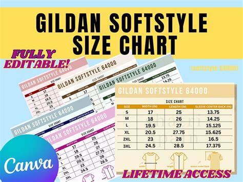 Gildan Softstyle 64000 Size Chart For Listing For Organized And Aesthetic Listing Sellers Size