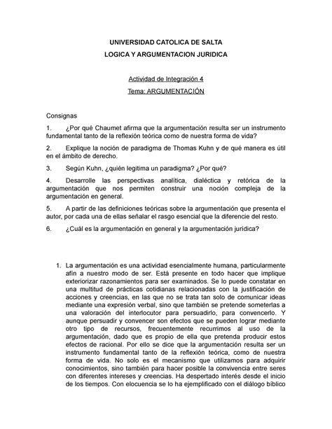 Argumentacion Juridica UNIVERSIDAD CATOLICA DE SALTA LOGICA Y