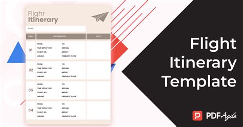 Flight Itinerary Template Pdf Agile