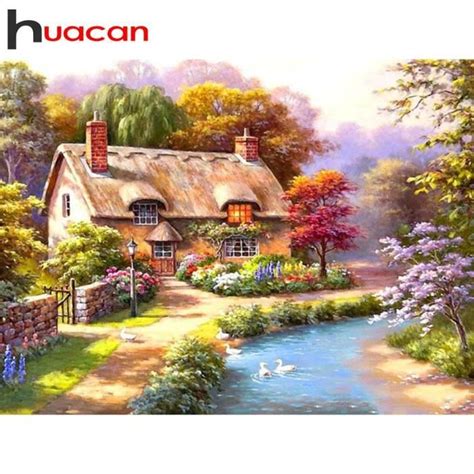 Tableau Toile Peinture Diamant Th Me Paysage Broderie Compl Te Perles