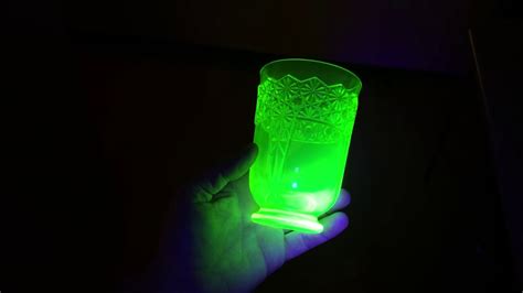 Uranium Glass In 395 Nm Uv Light Youtube