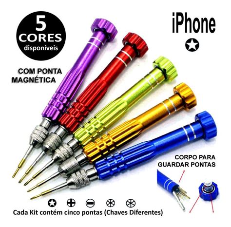 Kit Chave Precisão Profissional P iPhone T5 T6 Pentalobe R 31 85 em