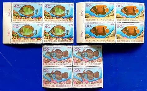 Jual Set Komplit Blok V Mint Perangko Indonesia Seri Fish Tahun