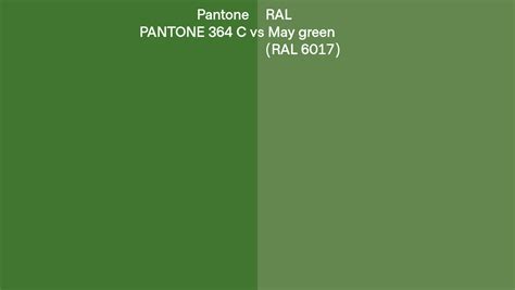 Pantone 364 C Vs Ral May Green Ral 6017 Side By Side Comparison