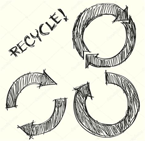 Hand Drawn Recycle Circle Arrow Stock Vector Image By ©pockygallery 12424509