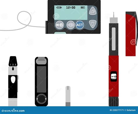 Insulin Pump Diabetes Line Icon Glucose Monitoring Life Modern