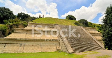 Great Pyramid Above Cholula With Church Stock Photo | Royalty-Free ...