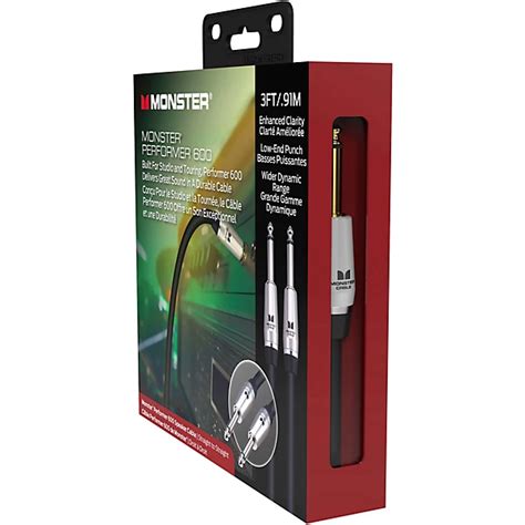 Monster Cable Prolink Performer 600 Speaker Cable 3 Ft Black Guitar