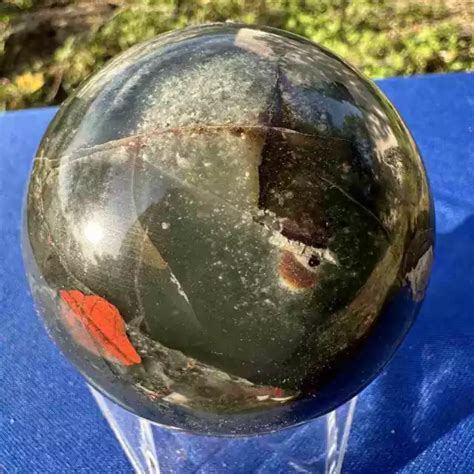 530G NATURAL AFRICAN Blood Stone Ball Crystal Quartz Polished Sphere