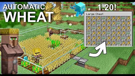 Minecraft Automatic Villager Wheat Farm Minecraft 1 20 Youtube