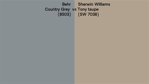 Behr Country Grey 8503 Vs Sherwin Williams Tony Taupe SW 7038 Side