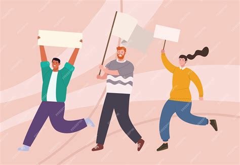 Premium Vector | Three activists characters