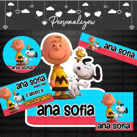 Arquivo Etiquetas Escolares Snoopy No Elo7 Low Arquivos Compre 1 E