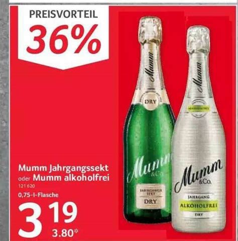 Mumm Jahrgangssekt Oder Mumm Alkoholfrei Angebot Bei Selgros