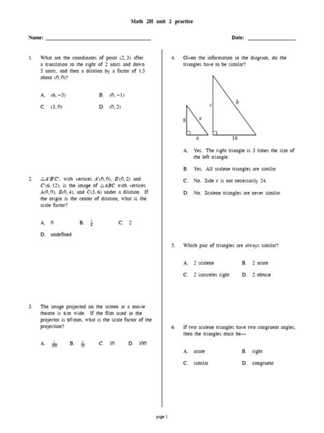 Math_2H_unit_2_practice | PDF | Triangle | Classical Geometry