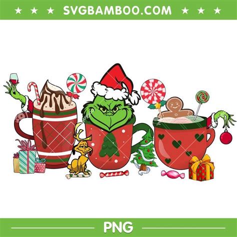 Grinch Coffee Christmas PNG Grinch And Max Hot Cocoa PNG Grinch Mug Christmas PNG