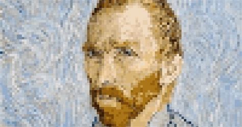 PIXEL ART COLOR Coloring Pixel Art Vincent Van Gogh S Self Portrait