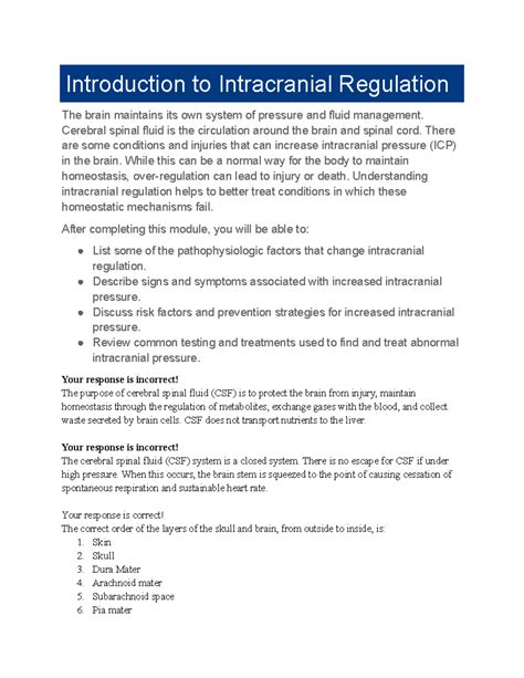 Week Edapt Introduction To Intracranial Regulation The Brain