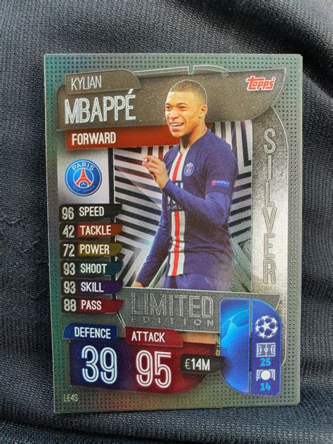 Match Attax Kylian Mbappe Silver Limited Edition Hobbies