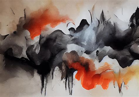 Orange and black abstract Painting by Simon Rudd - Fine Art America