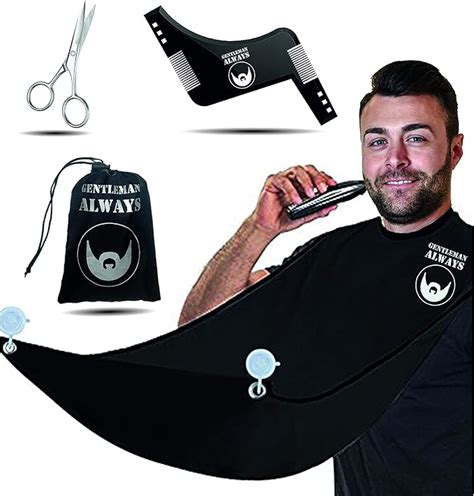 Tablier Barbe Ramasse Poils Peigne Pochoir Pochette OFFERT