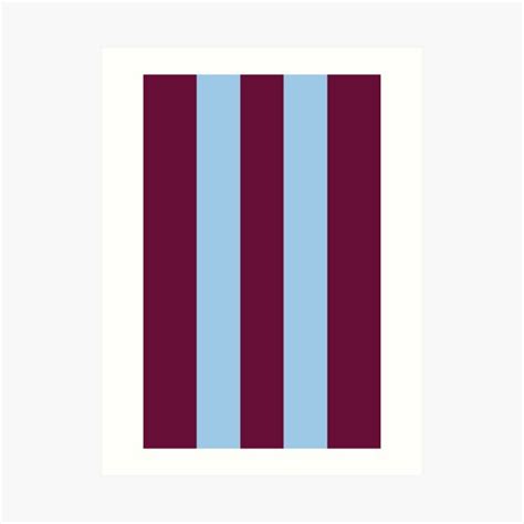 Aston Villa Retro Claret And Blue Home Striped Art Print For