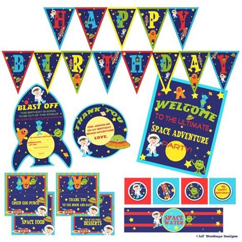 Free Outer Space Party Printables From Lil Monkeys Designs Space