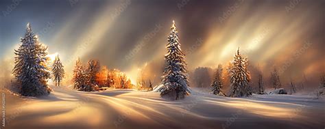 M Rchenhafte Winterlandschaft Hintergrundbild Mit Schnee Und B Ume In