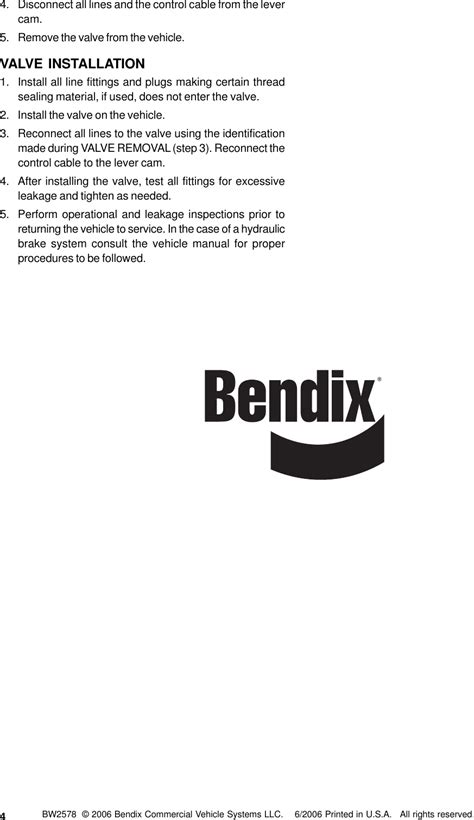 Bendix Bw2578 Users Manual Sd033510