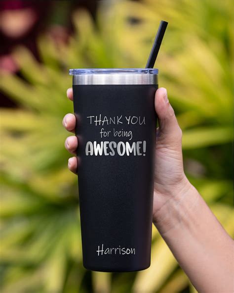 Thank You For Being Awesome Tumbler Personalized Thank You Etsy