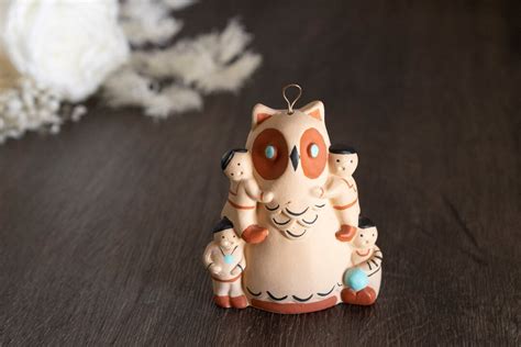 Vintage 1980 S Storyteller Clay Owl Figurine Cleo Teissedre Ceramic