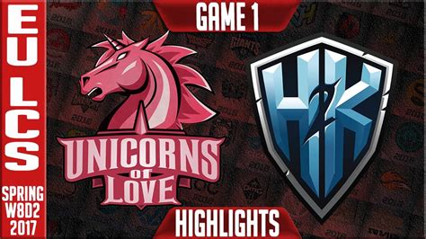 H2k Vs Unicorns Of Love Game 1 Highlights EU LCS W8D2 Spring 2017